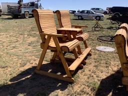 Dual Tall Patio Seat w/ Center Table