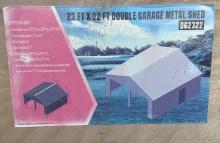23 Ft X 22 Ft Double Garage Metal Barn Shed