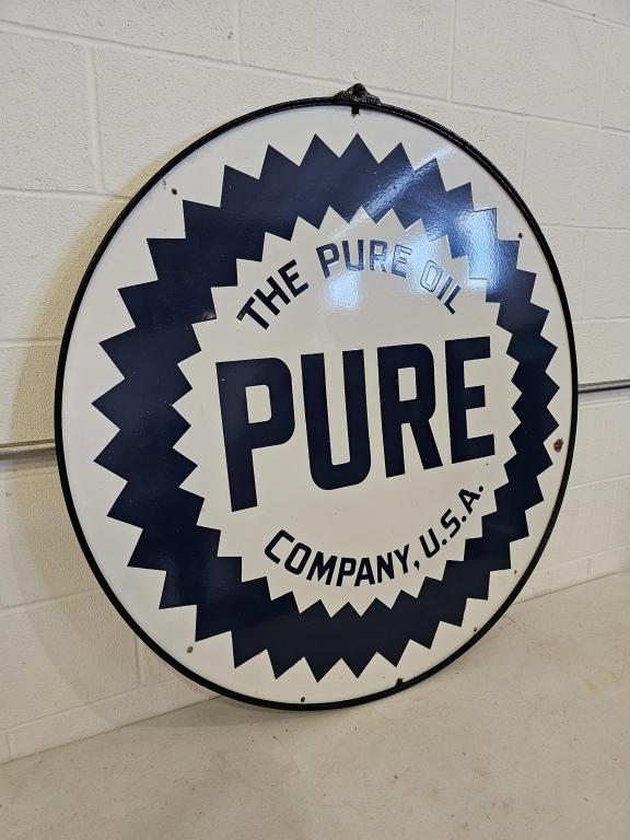 Pure 42" Double Sided Porcelain Sign