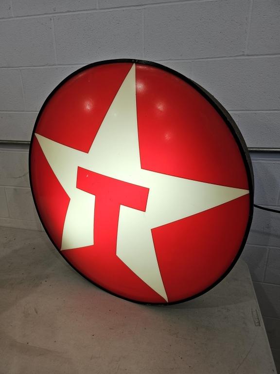 Texaco Gasoline 36" Round Light Up Sign