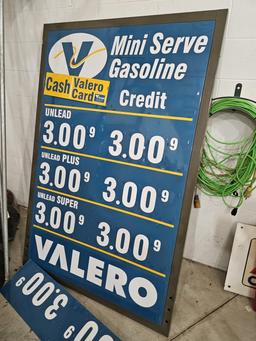 Valero Gasoline Price Sign 4'x6'