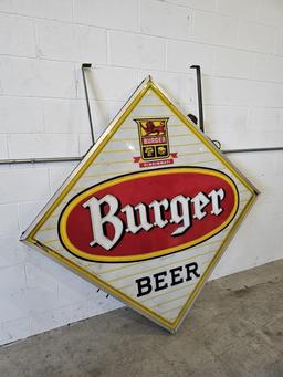 Burger Beer Double Sided Light Up Sign 6'x6'