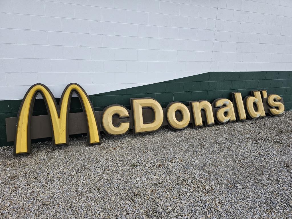 McDonald's Plastic Light Up Sign 19'