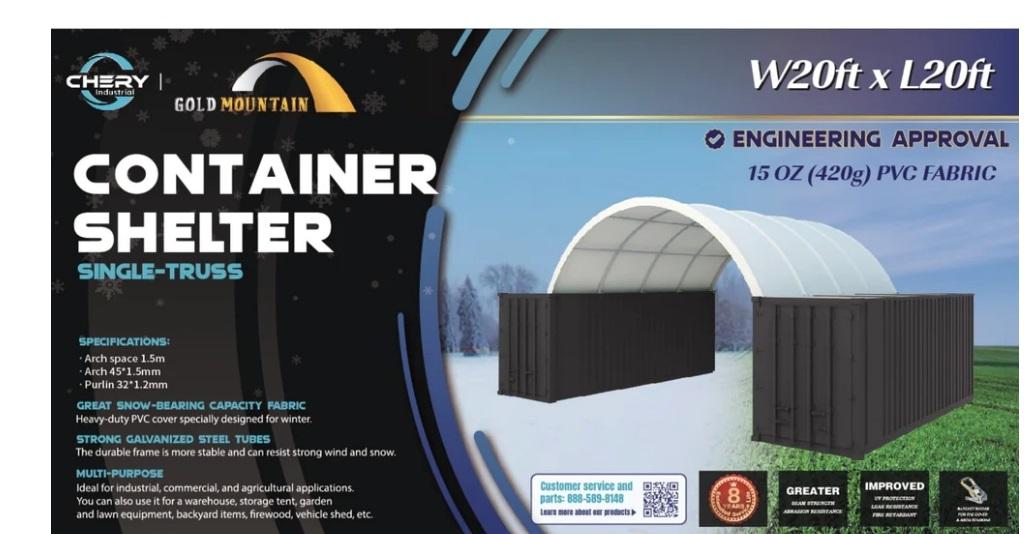 New/Unused Dome Container Shelter W20ft x L20ft