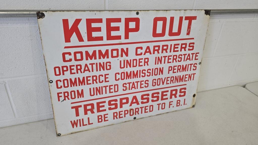 Keep Out Trespassers will be Reported to FBI SSP