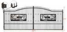 New/Unused Metal Farm Driveway Gate 20' Bi-Parting