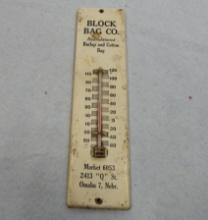 Block Bag Stockyards Thermometer 12” H