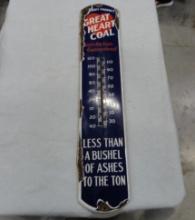 Great Heart Coal Porcelain Thermometer 39” H
