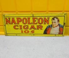 Napoleon Cigar Sign 1974 Mounted on Wood 19” W