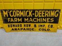 McCormick-Deering Farm Machines Arapahoe CO Sign 28” W