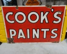 Cook’s Paints 2 Sided Porcelain Sign 36” W