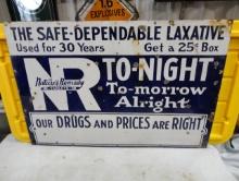 Nature’s Remedy Drug Store Porcelain Sign 36” W