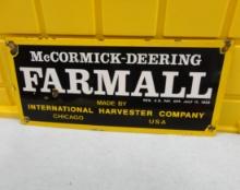 McCormick-Deering Farmall Porcelain Sign 18” W