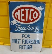 MetCo Flourescent Fixtures Porcelain Sign 18” H