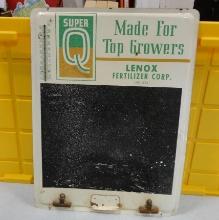 Super Q Lenox Fertilizer Corp. Chalkboard With Thermometer 24” H