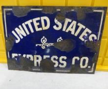 United States Express Co. Porcelain Sign 20” W
