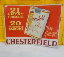 Chesterfield Cigarettes Sign 24” W
