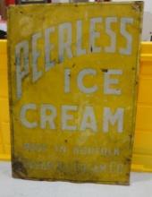 Peerless Ice Cream Sign 28” H