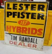 Lester Pfister Hybrids 2 Sided Sign 27” H