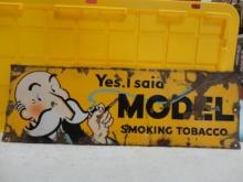 Model Smoking Tobacco Porcelain Sign 36” W