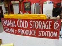 Omaha Cold Storage Co. Porcelain Sign 60” W