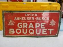 Anheuser-Busch Grape Bouquet Prohibition Era Sign 39” W