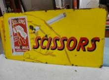 Scissors Cigarettes Porcelain Sign 48” W X 24” H