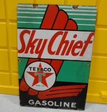 Texaco Sky Chief Porcelain Sign 18” H X 12” W