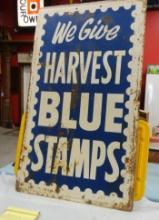 We Give Harvest Blue Stamps Sign 60” H X 36” W