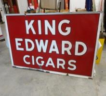 King Edward Cigars 2 Sided Porcelain Sign 70” W 46” H