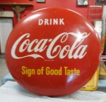 Coca-Cola Button Sign 49” Rd.