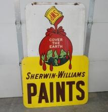 Sherwin-Williams Paints 2 Sided Porcelain Sign 40” W X 60” H