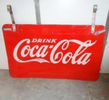 Drink Cola-Cola 2 Sided Porcelain Sign 60” W X 36” H