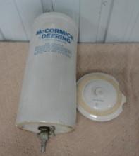 McCormick-Deering 2 Gal. Lye Crock - Broken Lid