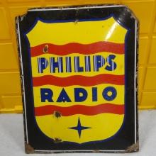 Philips Radio Porcelain Sign 19” H