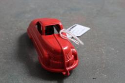 Vintage IDEAL Toy Co. Plastic Roadster 4 1/2" Long RED 40's & 50's