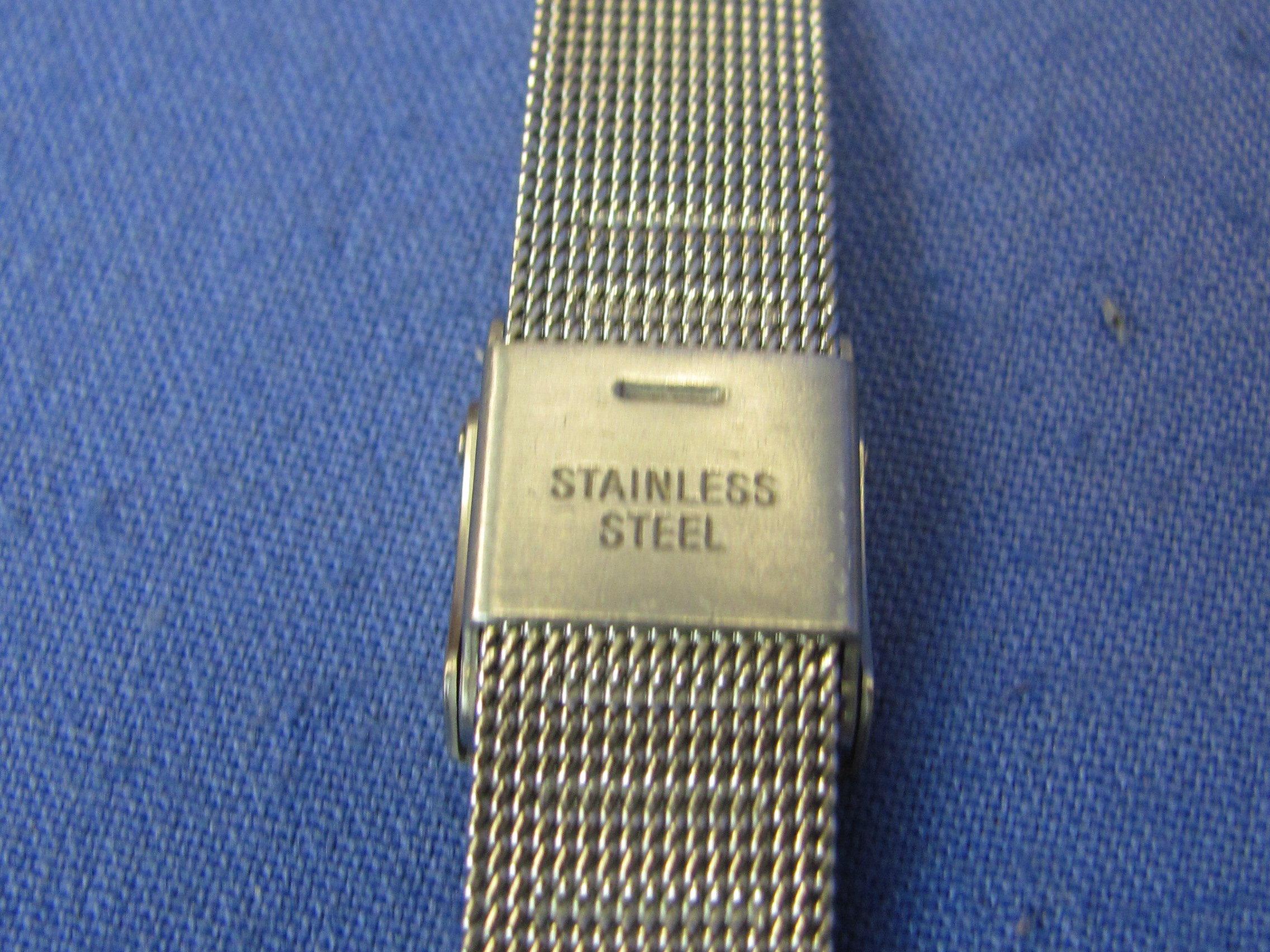 Stainless Steel Woman's Wristwatch by Skagen of Denmark – Running – Black Face