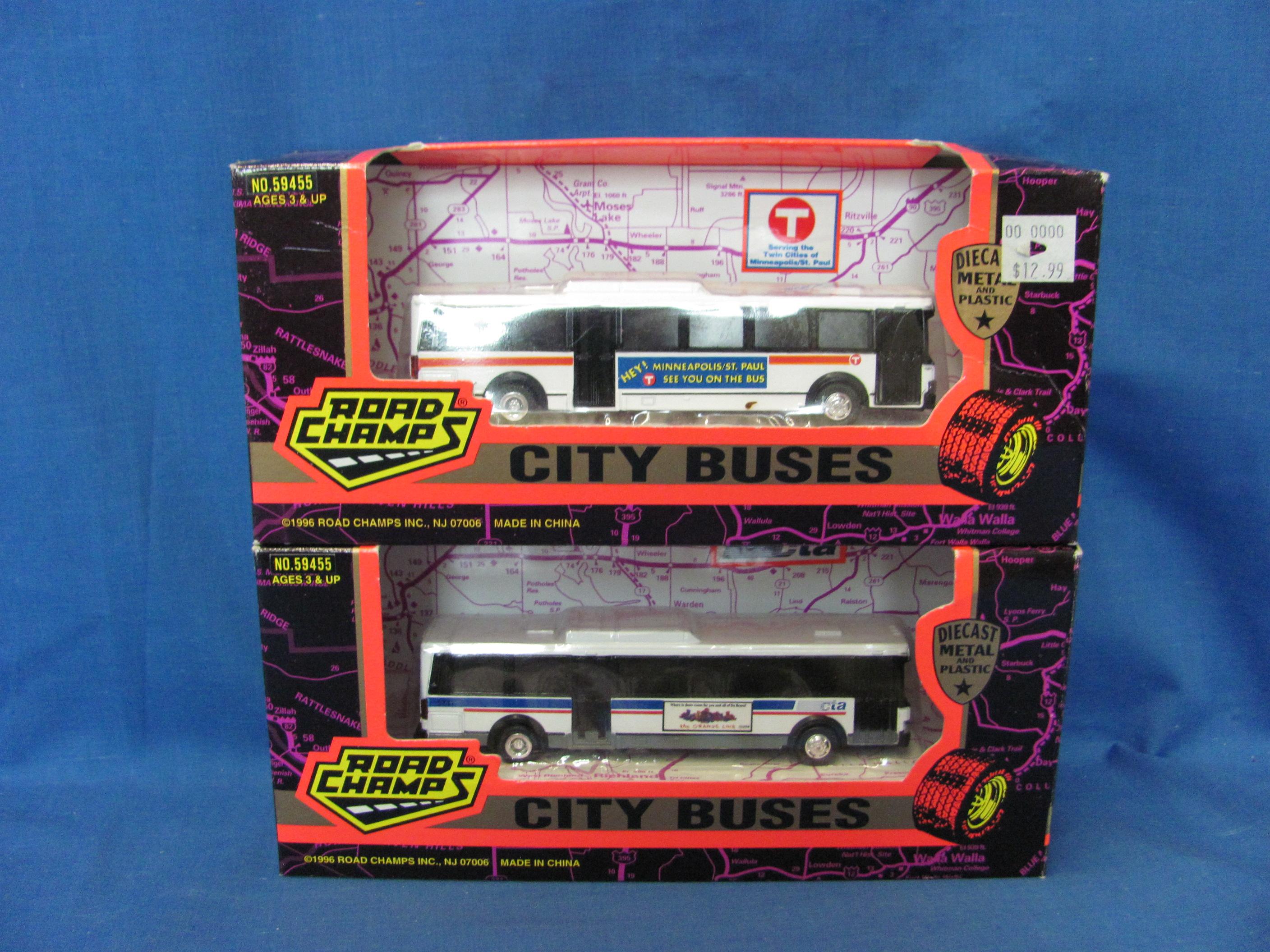 Road Champs City Bus (2) – 5 1/4” L – New In Box – As Shown