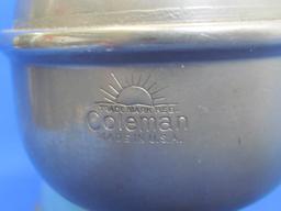 Vintage Coleman Gas Clothing Iron – Blue – Wood Handle – 10 1/2” long