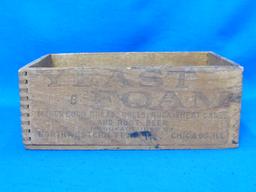 Wood Box “Use Yeast Foam for Root Beer & Other Beverages” - 8 1/2” x 5 1/4” - 3 1/4” tall