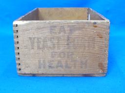 Wood Box “Use Yeast Foam for Root Beer & Other Beverages” - 8 1/2” x 5 1/4” - 3 1/4” tall