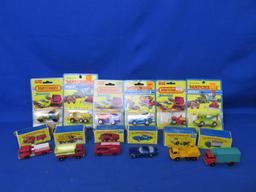 Vintage Lot Of 12 - Lesney Matchbox 6 In Boxes & Superfast 6 In Peg-Able Packages -
