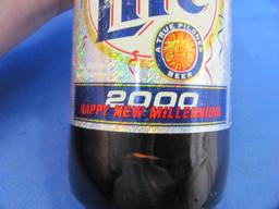 Lot of 3 12oz Miller Lite Bottles 2000 Happy New Year Millennium