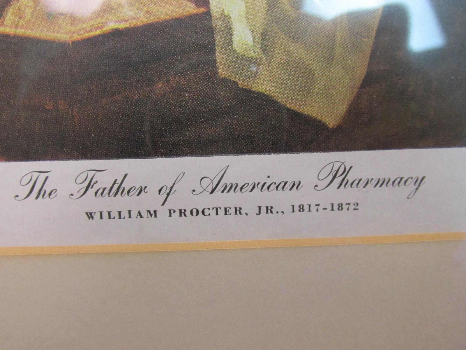 Framed Print ”The  Father of American Pharmacy”  -  21” T x 12” W (frame)