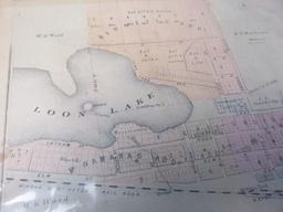 1874 Atlas Map of Waseca County MN w/ City Maps on Back Side entire sheet is  14” x 8”