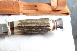 Vtg. Solingen Cutlery B. Svoboda Fixed Blade Knife in Sheath 8 1/2" Long