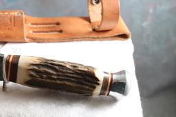 Vtg. Solingen Cutlery B. Svoboda Fixed Blade Knife in Sheath 8 1/2" Long
