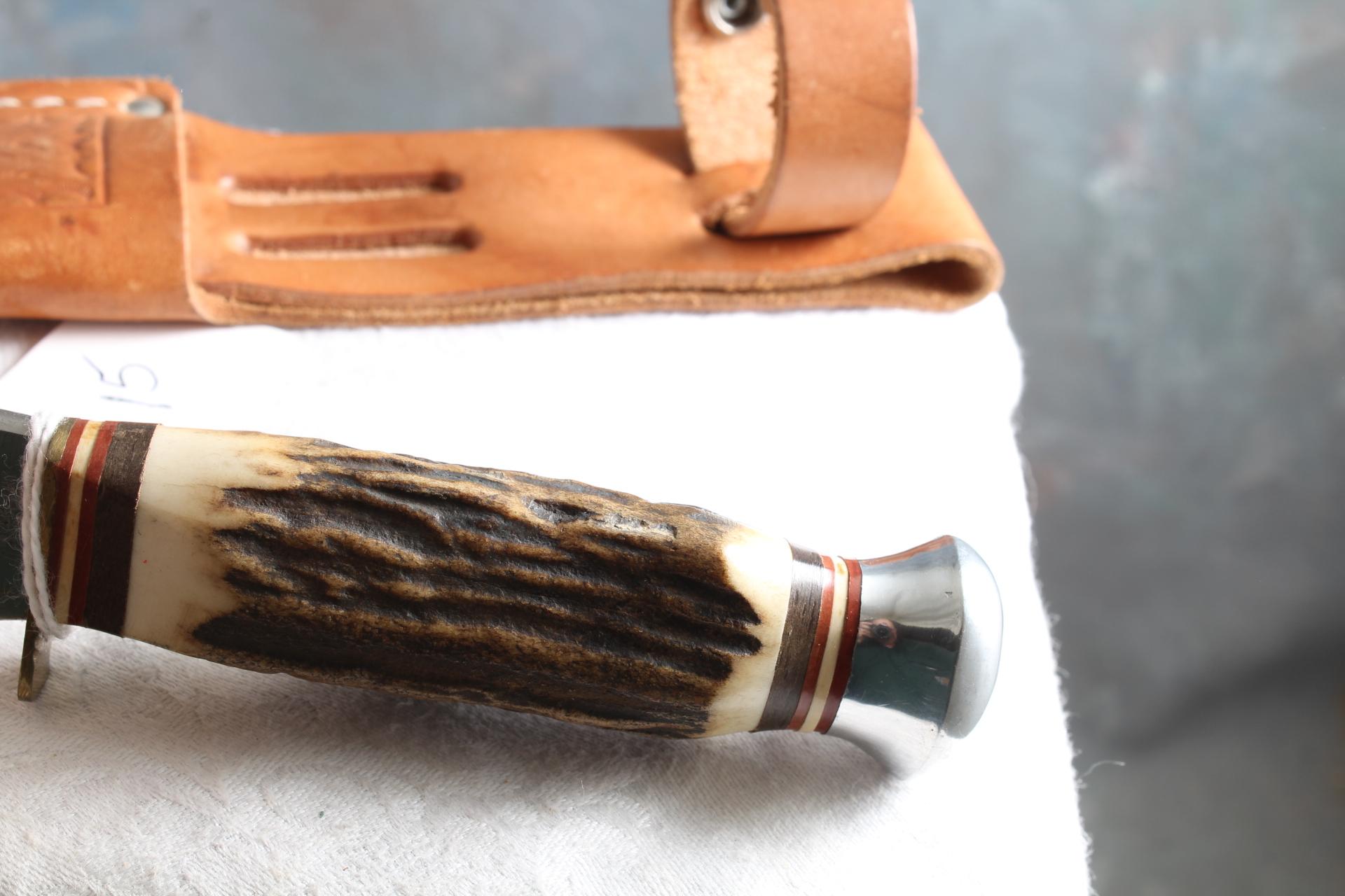 Vtg. Solingen Cutlery B. Svoboda Fixed Blade Knife in Sheath 8 1/2" Long