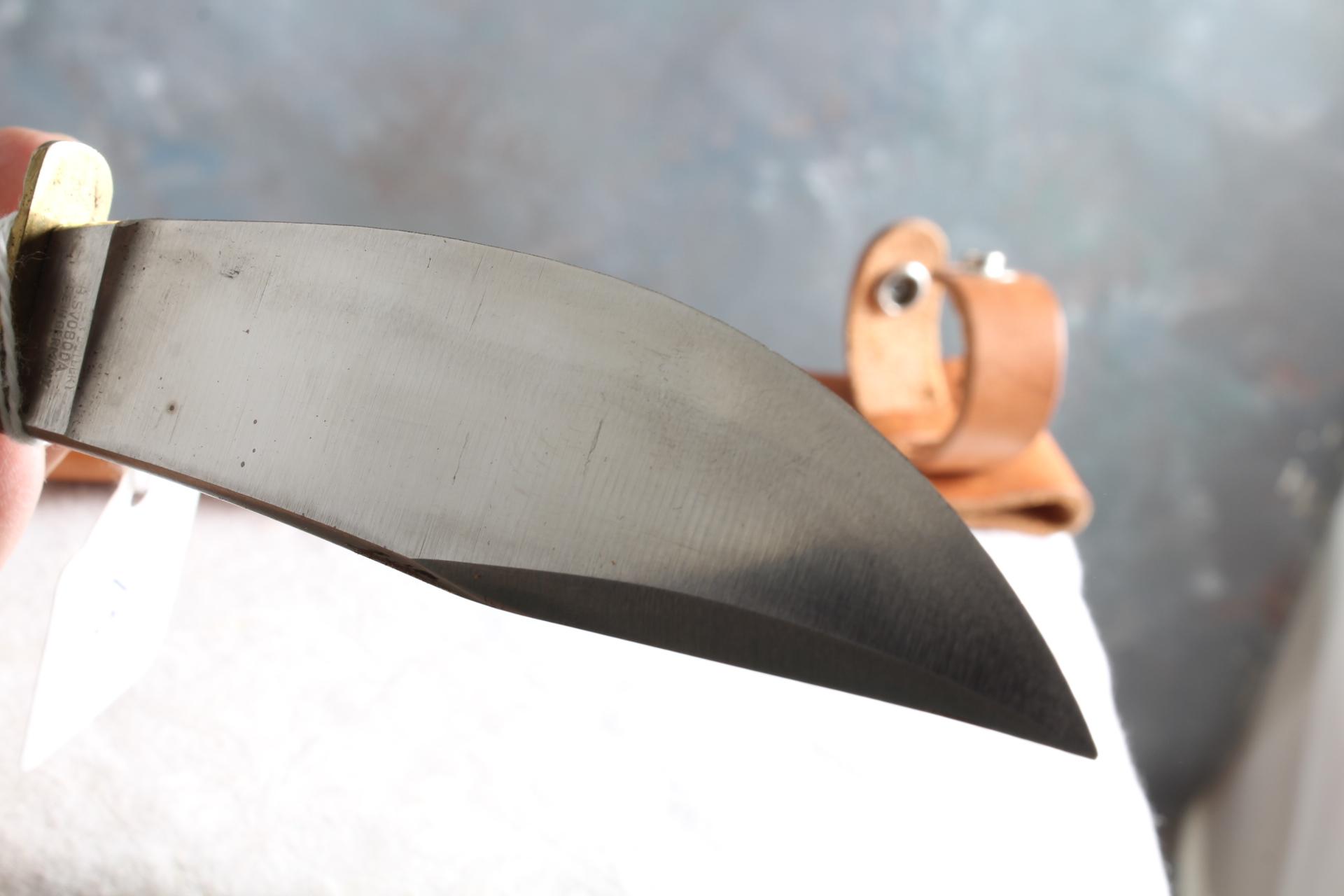 Vtg. Solingen Cutlery B. Svoboda Fixed Blade Knife in Sheath 8 1/2" Long