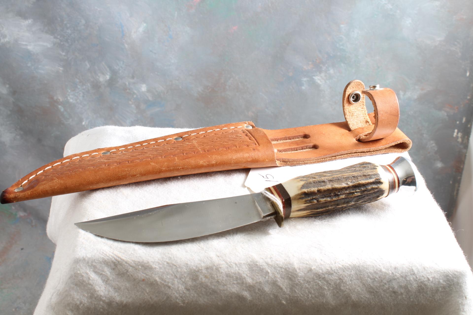 Vtg. Solingen Cutlery B. Svoboda Fixed Blade Knife in Sheath 8 1/2" Long